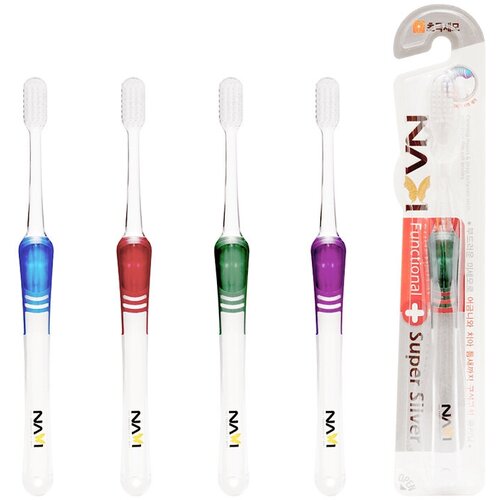 Зубная щётка с ионами серебра EQ Maxon Navi Super Silver Toothbrush, в ассортименте