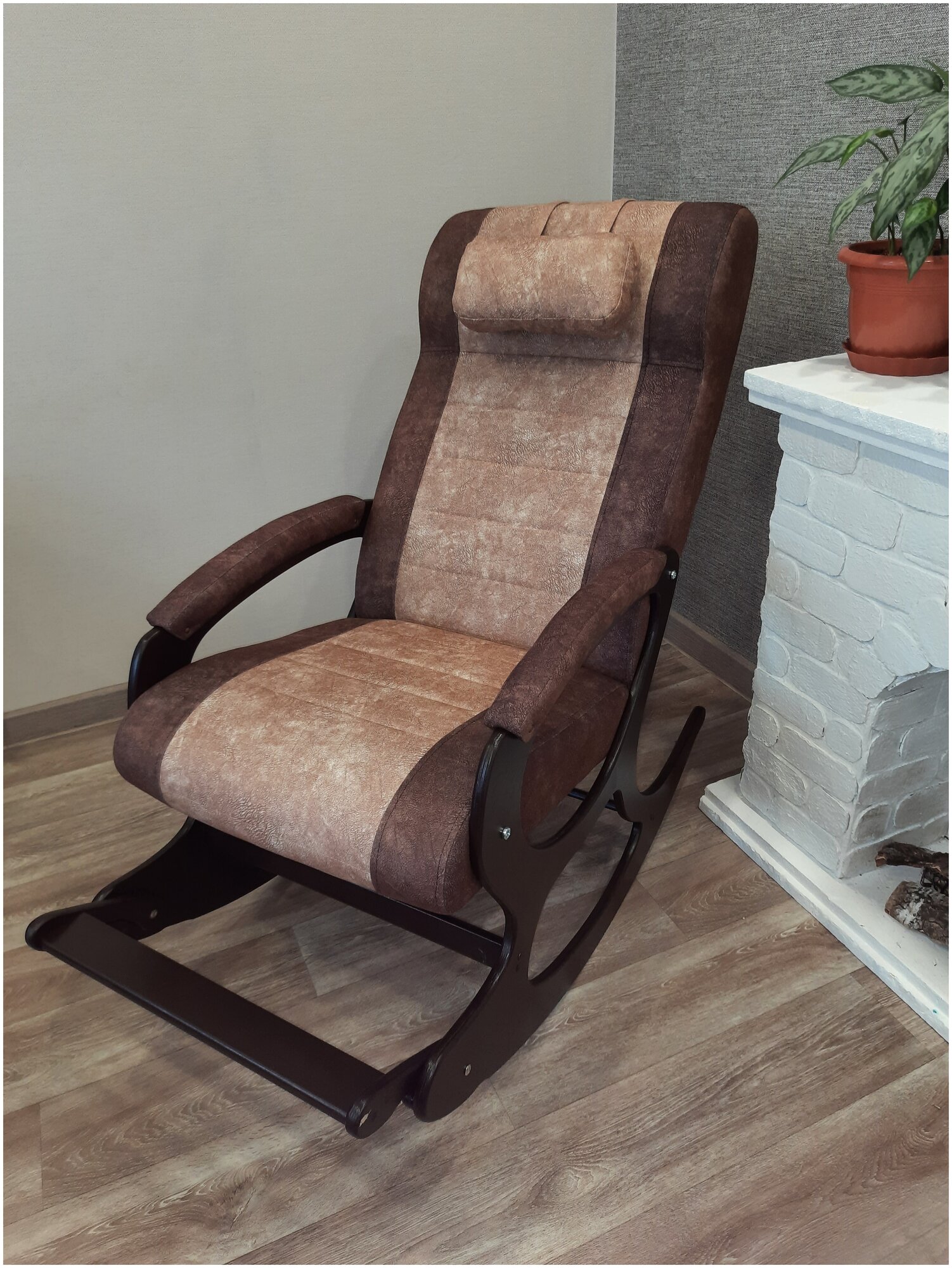 Кресло качалка с подножкой, в подарок мягкий чехол для подножки, для дома, для отдыха, Релакс, мягкие кресла - фотография № 3