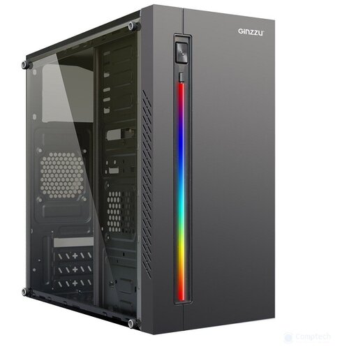 Ginzzu D370 RGB Window w o PSU компьютерный корпус ginzzu d370 черный