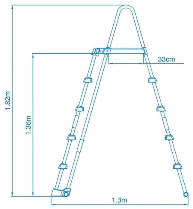 Лестница для бассейна 132см с площадкой, Intex 28077 - фотография № 4