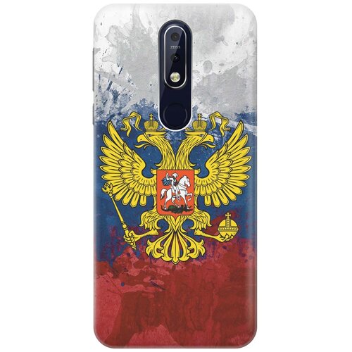 фото Gosso ультратонкий силиконовый чехол-накладка для nokia 7.1 (2018) с принтом "герб и флаг рф"