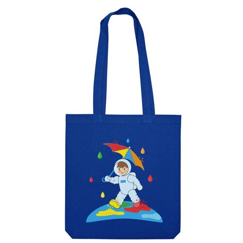 Сумка шоппер Us Basic, синий мужская футболка космонавт на цветной планете 2xl белый