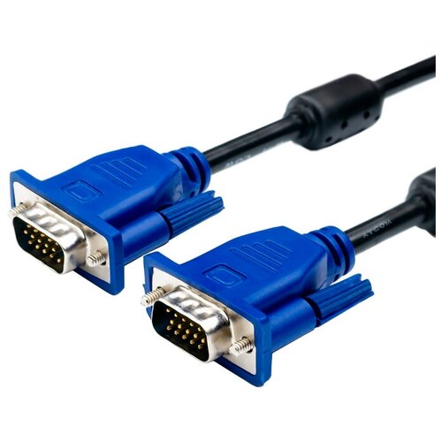 Кабель Atcom VGA - VGA (АТ9150), 5 м, черный/синий кабель atcom vga 25m at3274 черный синий