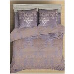 Постельное белье Amore Mio Макосатин Bronzo, 2 спальный комплект, микрофибра, фиолетовый, сиреневый с орнаментом - изображение