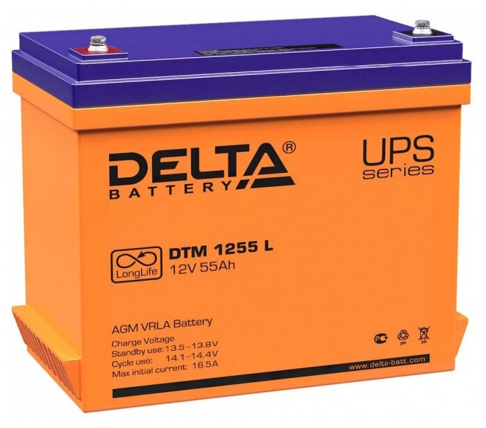 Аккумуляторная батарея DELTA Battery DTM 1255 L 12В 55 А·ч