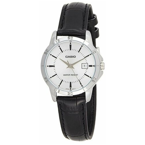 наручные часы casio collection ltp v004l 7a белый серебряный Наручные часы CASIO Collection LTP-V004L-7A, серебряный, черный