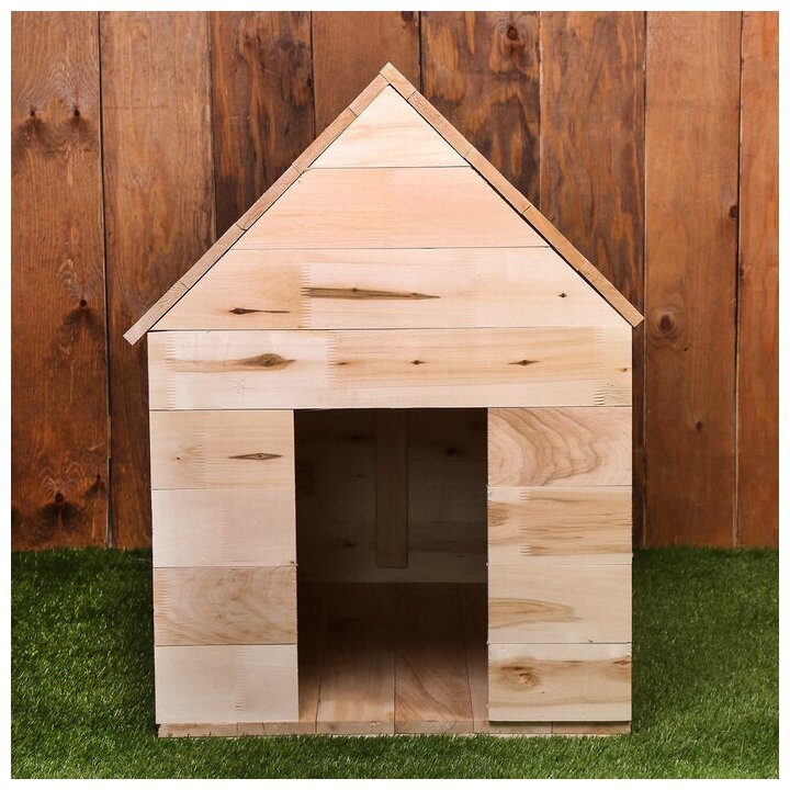 Будка для собаки, 75 × 60 × 90 см, деревянная, с крышей - фотография № 3