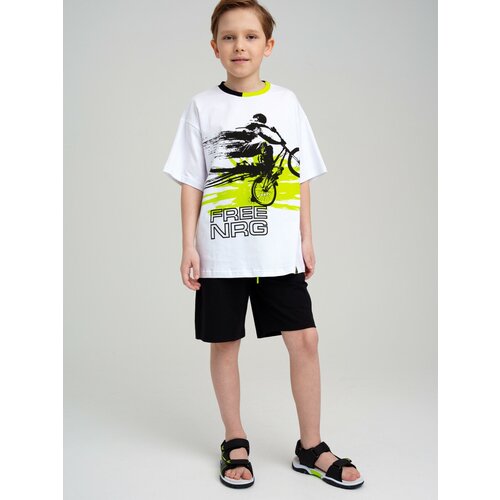 Комплект одежды playToday, футболка и шорты, размер 140, черный