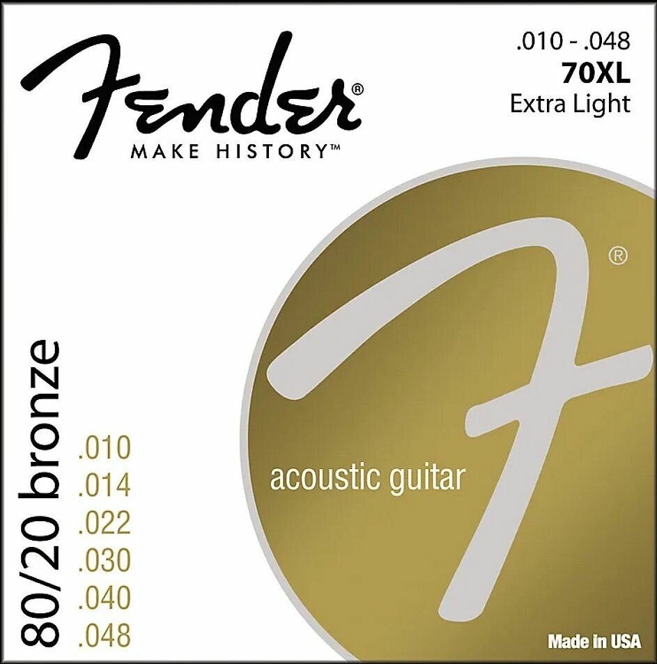 Струны для акустической гитары Fender 70XL 10-48