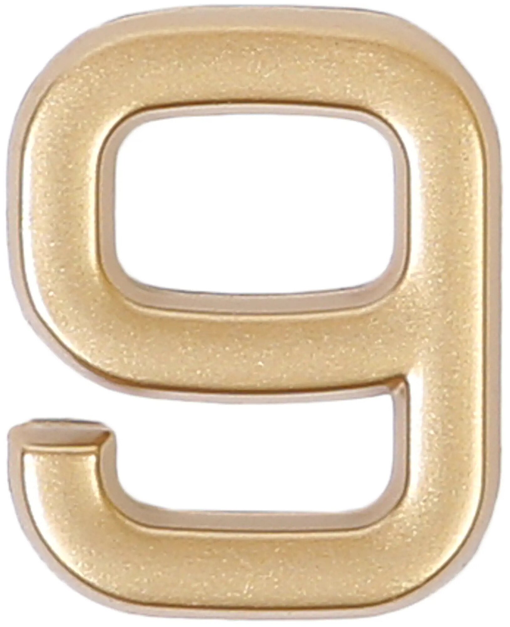 LARVIJ Цифра «9» самоклеящаяся 40х32 мм пластик цвет матовое золото