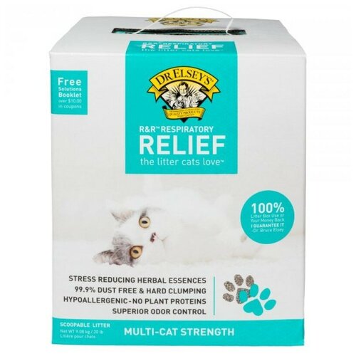 Наполнитель для кошачьего туалета Dr.Elseys R &R Respiratory для профилактики заболевания легких 9.08 кг DR008204