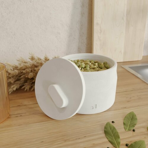 Контейнер для хранения круп. Посуда для кухни. Банка - емкость для специй и сыпучих продуктов Vienna M серая матовая.