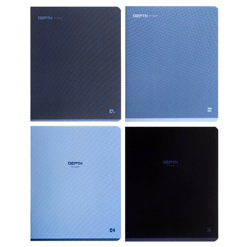 Тетрадь 48 листов в клетку BG Monocolor Blue, обложка мелованный картон, soft touch, микс