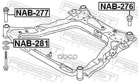 Сайлентблок Подрамника Nissan Qashqai/X-Trail 07- Febest арт. NAB-281