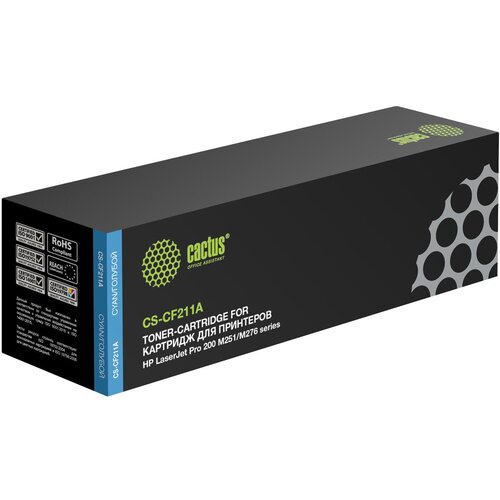 Картридж Cactus CS-CF211A голубой 1800 страниц совместимый для LaserJet Pro 200 color MFP M276n MFP M276nw M251n M251nw 696₽