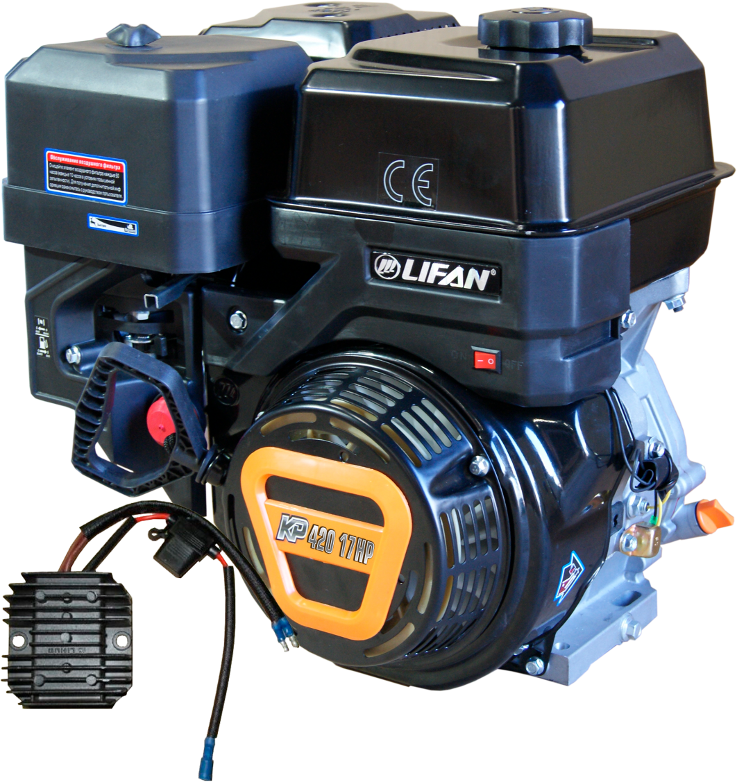 Двигатель бензиновый Lifan KP420 18А (17 л. с вал 25 ручной стартер катушка 18А)(190F-T 18A)