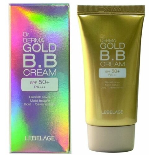 Lebelage BB-крем увлажняющий с золотом / Dr. Derma Gold BB Cream Spf 50+ Pa+++, 30 мл