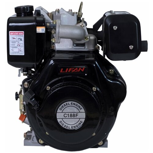 lifan двигатель lifan diesel 178f вал 25мм Двигатель дизельный Lifan Diesel 188F D25 (10.6л. с, 456куб. см, вал 25мм, ручной старт)