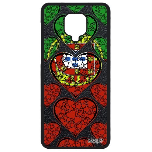 фото Чехол для смартфона xiaomi redmi note 9 pro, "флаг португалии с сердцем" страна любовь utaupia