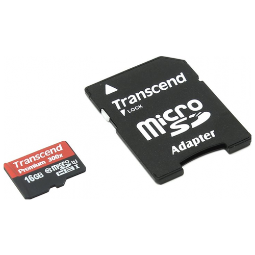 Карта памяти Transcend TS*USDU1 16 GB адаптер на SD