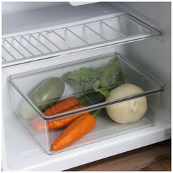 Контейнер для холодильника с крышкой и ручкой RICCO, 32×20,5×10 см, цвет прозрачный