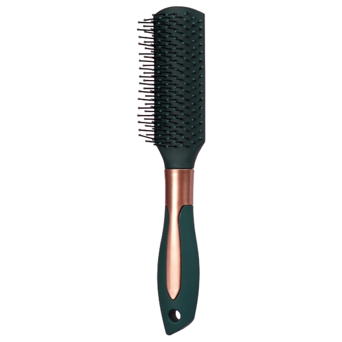 Queen Fair массажная щетка Нефрит 6950948, для распутывания волос, 24 см расчёска массажная прорезиненная ручка 24 × 5 см цвет чёрный золотистый