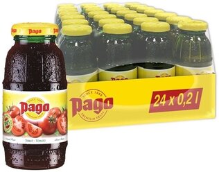 Сок Pago Томат, без сахара, 0.2 л, 24 шт.