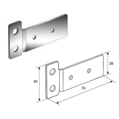 Пластина крепления ригеля Compact, SPVPS13N - DoorHan