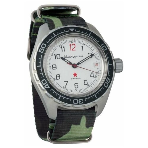 Наручные часы Восток Командирские, зеленый наручные часы восток командирские 020712 серебряный белый