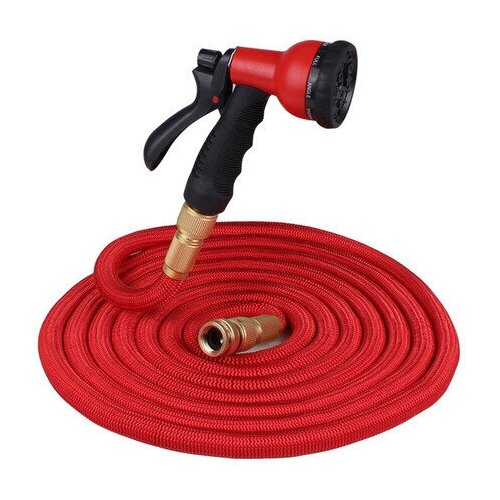 Шланг поливочный удлиняющийся с распылителем Magic Garden Hose- 25 метров красный 1322₽