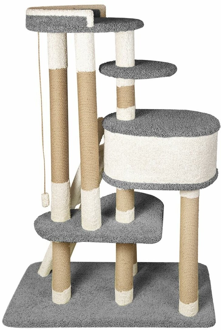 Комплекс для кошек с домиком и лежанкой для кошки когтеточка"Мейн Кун Чик" графит - фотография № 12