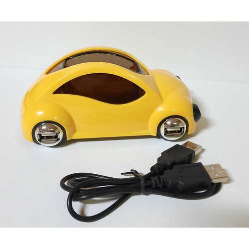 Разветвитель HUB USB20 4 порта в виде машинки цвет жёлтый 63500₽