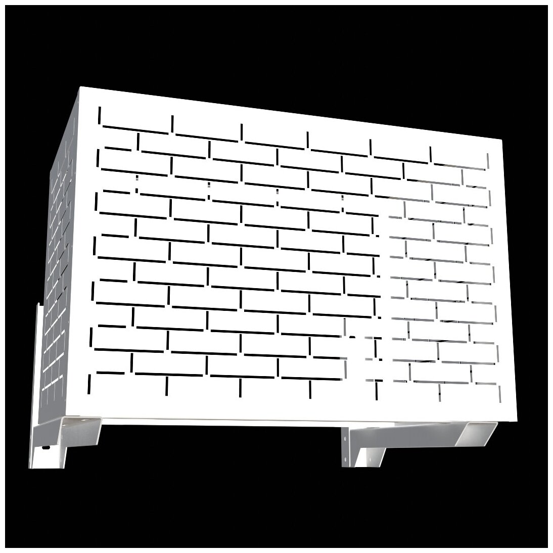 Корзина для кондиционера 900х600х550 белая (RAL 9003), перфорация -кирпичики- - фотография № 2