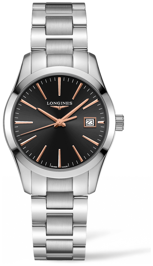 Наручные часы LONGINES Conquest Classic, черный, серебряный