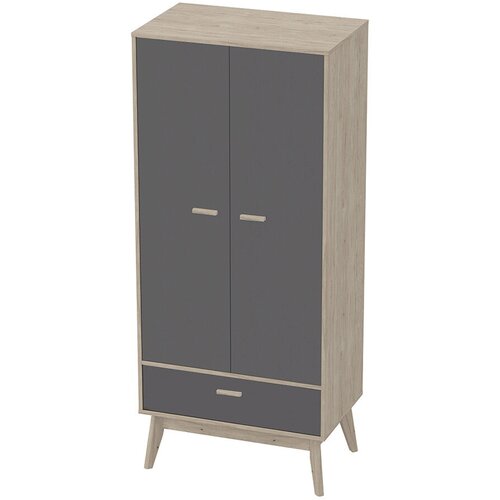 Шкаф для одежды SCANDICA Хортен 80х185х50 цвет дуб натуральный светлый графит 16599₽