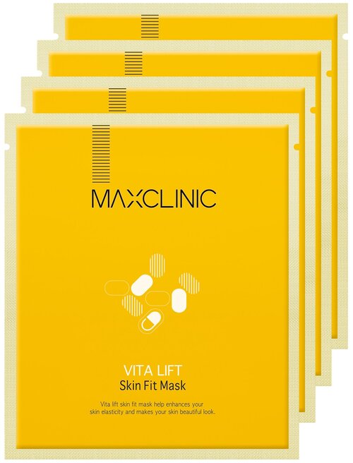 MAXCLINIC Vita Lift Skin Fit Mask Маска для лица с витаминами для тонуса и сияния кожи, 4х19 мл