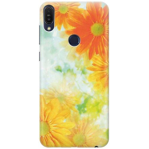 фото Cиликоновый чехол на asus zenfone max (m1) zb555kl / асус зенфон макс м1 с принтом "оранжевые цветы" gosso