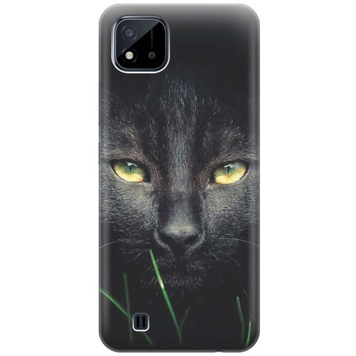 фото Cиликоновый чехол на realme c20 / c11 (2021) / рилми с20 / с11 (2021) с принтом "кошка в темноте" gosso
