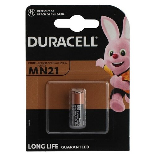 Батарейка алкалиновая Duracell Basic, MN21 (A23, V23GA, 3LR50)-1BL, 12В, блистер, 1 шт.