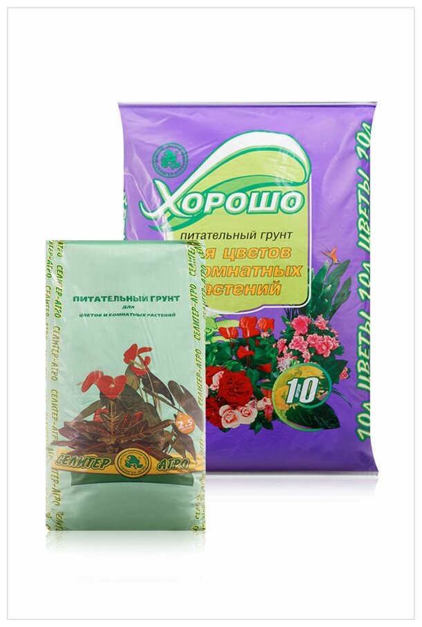 Питательный грунт Для цветов и комнатных растений "Хорошо!", почвогрунт, земля питательная 10 л. — фото 1