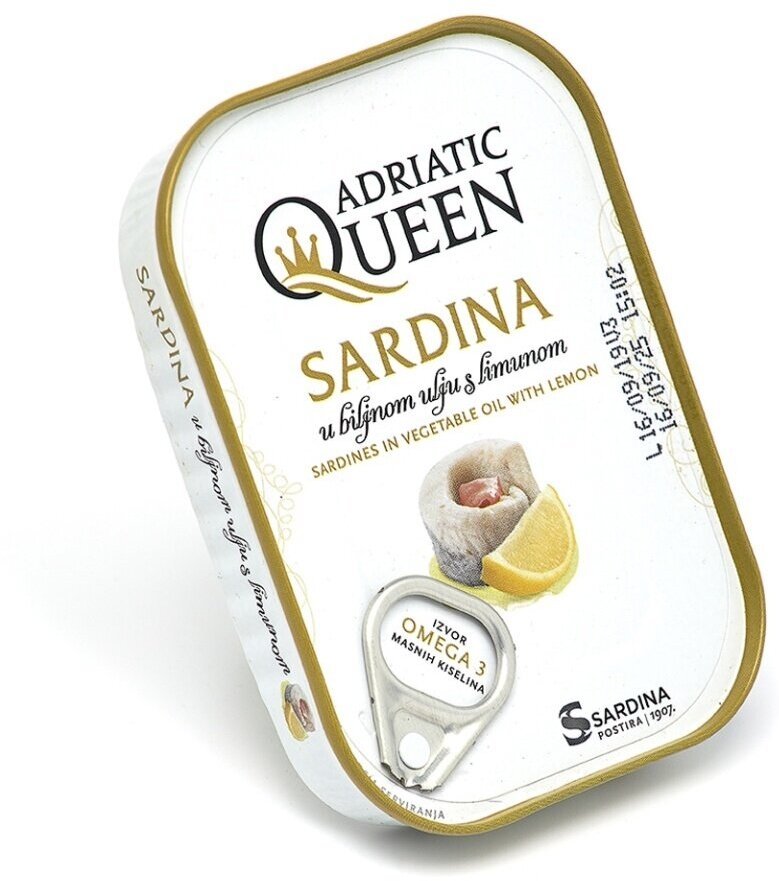 Сардина Adriatic Queen кусочки в масле с лимоном