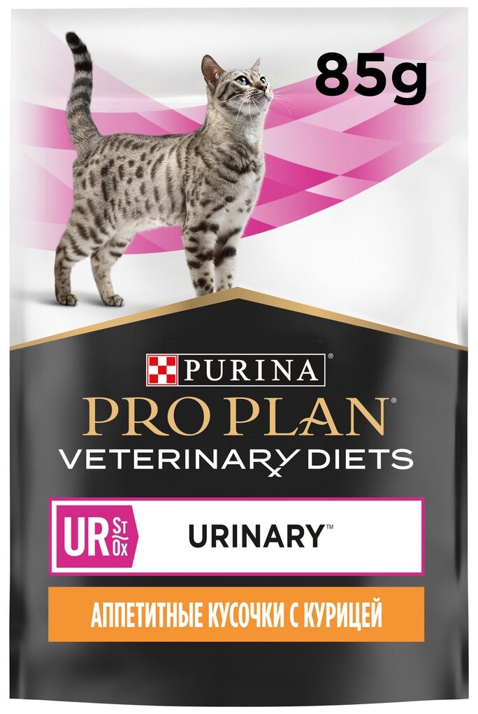 Влажный корм Purina Pro Plan Veterinary Diets UR для кошек при болезнях нижних отделов мочевыводящих путей с курицей, 85 г х 10 шт. - фотография № 2