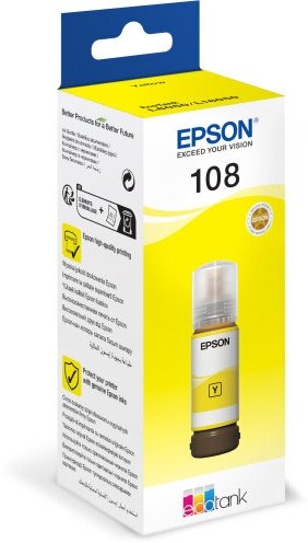 Контейнер с чернилами Epson №108 оригинальный, цвет желтый, 70 мл, для L8050, L18050