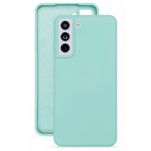 Накладка силиконовая Silicone Cover для Samsung Galaxy S21 FE G990 бирюзовая чехол накладка soft touch для samsung galaxy s21 черный