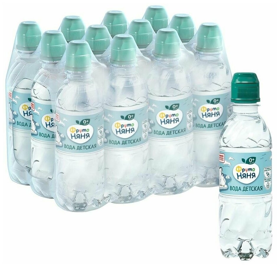 Вода питьевая ФрутоНяня 0,33 л х 12 бутылок, б/г пэт