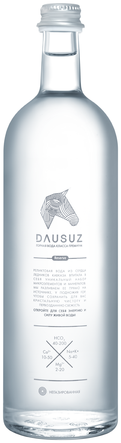 Вода минеральная питьевая Dausuz (Даусуз), негазированная, 9 шт по 0,85 л, стекло