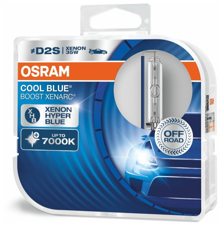 Лампа автомобильная ксеноновая OSRAM XENARC COOL BLUE BOOST OFF-ROAD 66240CBB-HCB D2S 35V 85W P32d-2