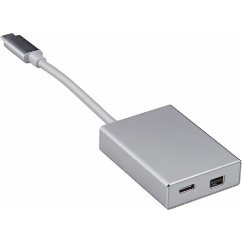 Адаптер Buro BHP USB Type-C (m)-USB Type-C (f)/miniDisplayPort (f), 0,1 м, серебристый адаптер buro bhp usb type c m usb type c f minidisplayport f 0 1 м серебристый