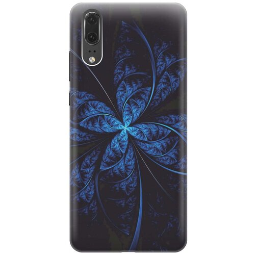 фото Re:pa накладка transparent для huawei p20 с принтом "темно-синяя абстракция"
