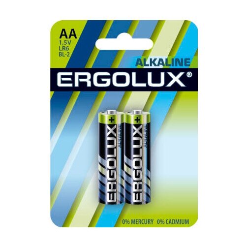 Батарея Ergolux Alkaline LR6 BL-2 AA 2800mAh (2шт) блистер батарея energizer a27 12v alkaline 2шт